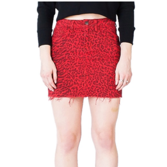 Current Elliott Leopard Denim Mini skirt NWT 28 - Picture 5 of 8